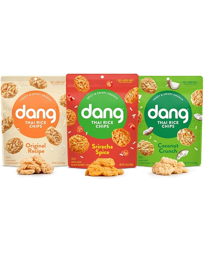 DANG Sticky Rice Chips | 3 Flavor Variety |Vegan, Gluten Free, Non Gmo Rice Crisps, Healthy Snacks Made With Whole Foods | 3.5 Oz Bags