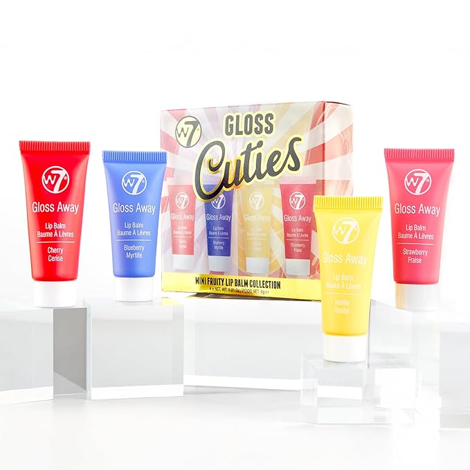 W7 Gloss Cuties - Mini Fruity Lip Balm Collection - Hydrating & Tinted Lip Balms