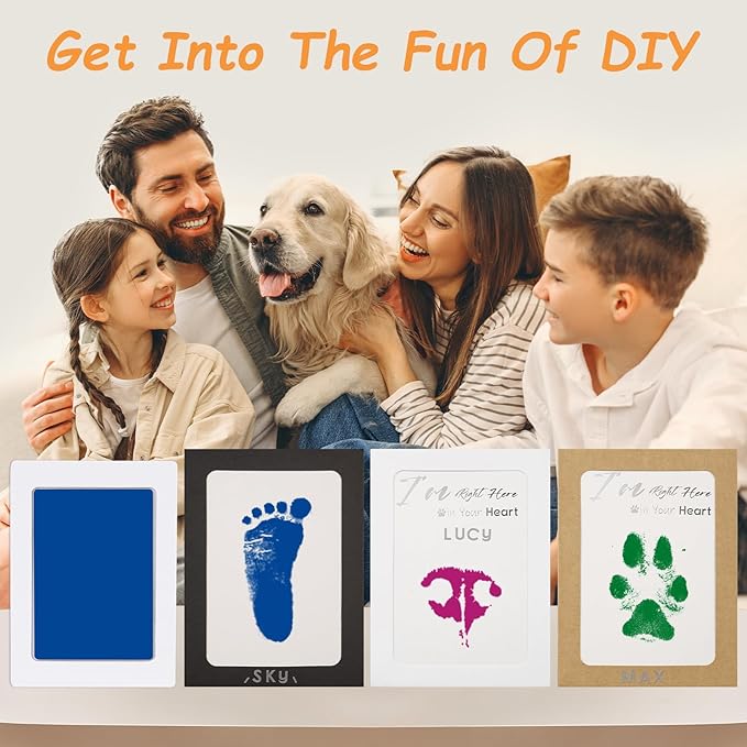 Inkless Paw Print Kit,Dog Paw Print Kit,Dog Nose Print Kit,Clean Touch Ink Pads and Imprint Cards,Pet Paw Print Impression Kit for Dogs Cats Footprint Keepsake