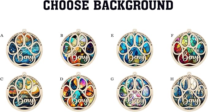 NAZENTI Dog Memorial Sun Catcher Ornament, Personalized Pet Loss Decoration, Custom Moon Design Window Hanging, Sympathy Keepsake for Dog Lovers, Remembrance Gift