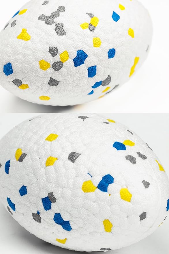 4.72" Indestructible Large Rugby Balls for Aggressive Chewers Durable Olive Bouncy Interactive Football Toy for Dogs Fetch Game Lightweight Floating Outdoor Training, White