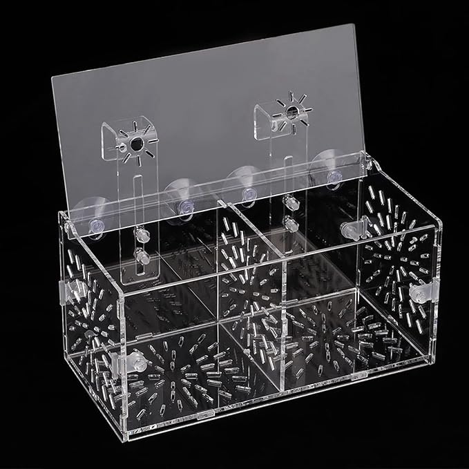 Fish Separation Box, Acrylic Transparent Fish Tank Breeding Isolation Box Aquarium Hatchery Incubator Holder(20CM*10CM*10CM)