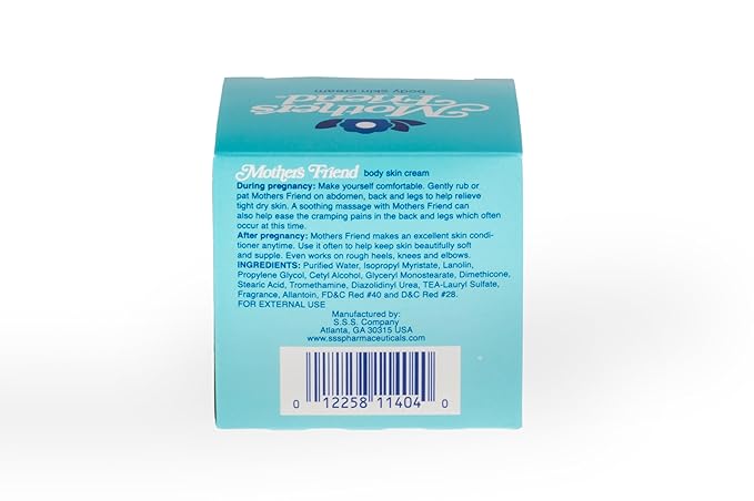 S.S.S. CO. Mother’s Friend Moisturizing Body Cream - 4 oz, Postpartum Essentials for Stretch Mark Care During Pregnancy, Soothe Stretched, Tight, Dry Skin, Made in USA