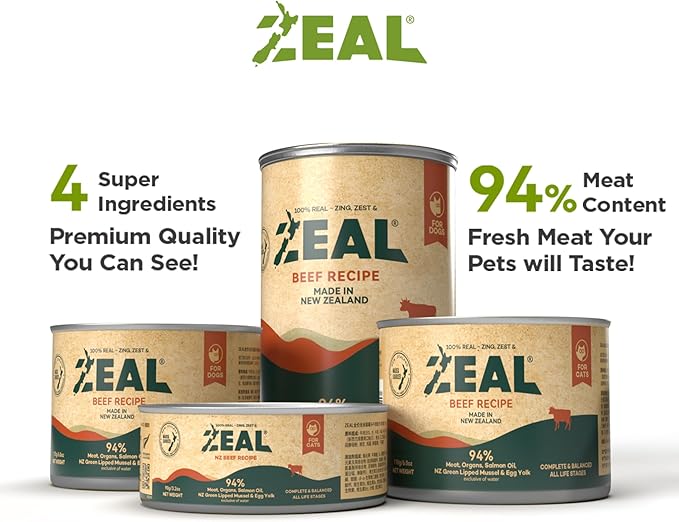 ZEAL New Zealand Wet Dog Food – High Protein, Pure Nutrition, Natural Superfoods, Grain-Free with Superfoods (Venison, 6oz Can 12-Pack)