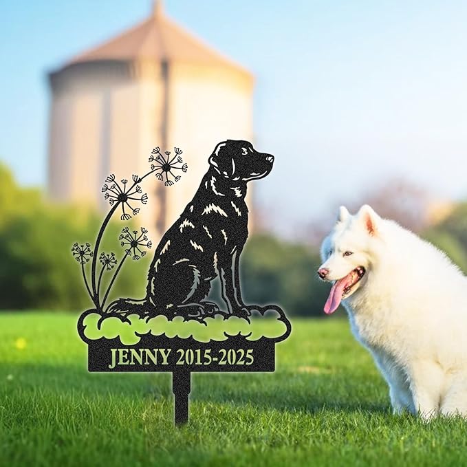 Personalized Pet Graves Marker Dog, Custom Pet Headstone, Waterproof Memorial Plaques for Outdoor, Pet Cemetery Markers Yard Decor, Memorial Garden Stakes, Dog Remembrance Gift Color07
