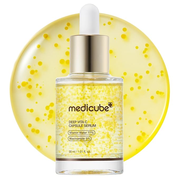 medicube Deep Vitamin C Capsule Serum | Hydrating Vitamin C Serum for Dull & Uneven-Looking Skin with Visible Concerns | Liposome Capsules for Smooth, Radiant Texture | Korean Skincare 1.01 fl.oz