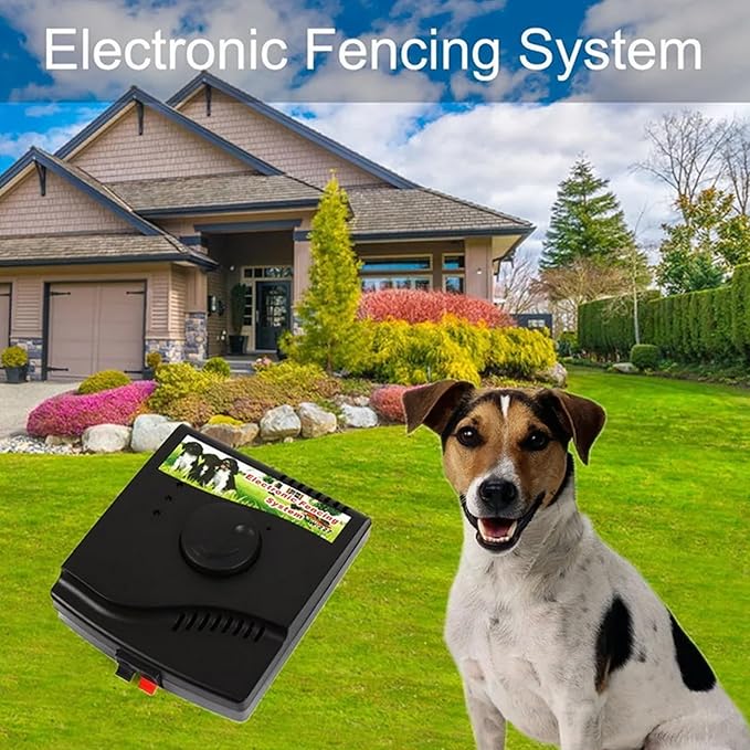 Electric Dog Fence, Waterproof Receiver with 300m Wire, Covers up to 1/2 Acre, Safe Effective Shock Dog Fence, No Randomly Over Correction,Electric Pet Fence for Stubborn Dogs,for1dog