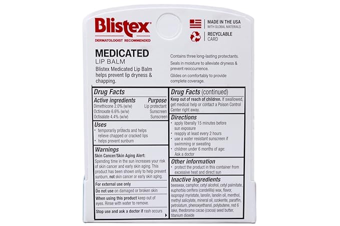 Blistex Medicated Lip Balm, SPF 15-0.15 Ounces