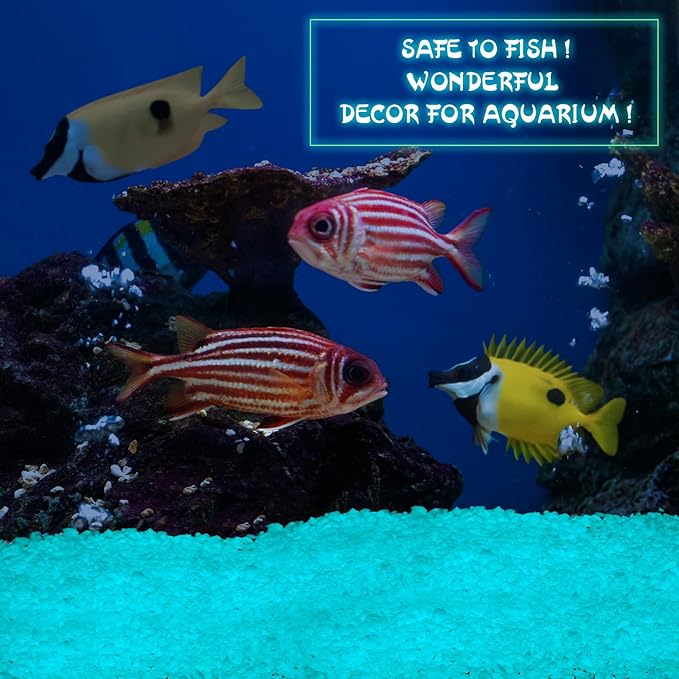 Wesiti Glow in The Dark Gravel, Fluorescent Glow in The Dark Rocks Decorations Fish Tank Rocks Decorative Aquarium Gravel Stones for Garden Room Planter Aesthetic, 300g/ 0.66lb (Blue Green, 3-5 mm)