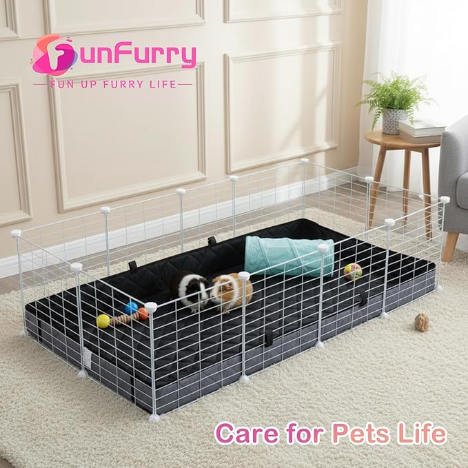 Quilted Guinea Pig Cage Liner, Reversible & Absorbent Bottom Base, Cage Liners for Small Animals, Hamster Chinchilla Hedgehog Ferret Rabbit. (Dark Grey-Quilted, 24" X 24")
