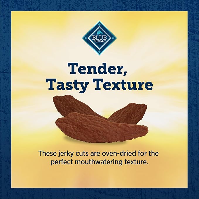 Blue Buffalo True Chews Premium Jerky Cuts Dog Treats, Made in The USA with Natural Ingredients, Beef, 20-oz Bag