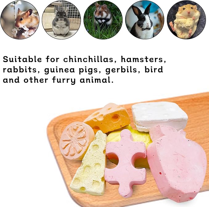 Tfwadmx Lava Block Chew Toys 7 Pcs Teeth Grinding Pet Pumice Calcium Stones for Guinea Pig Chinchilla Hamster Mouse Squirrel Bunny or Other Small Animal