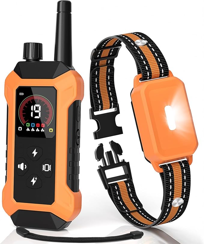 Shock Collar for Dogs (5–150Lbs) 4400FT IPX7 Waterproof Dog Training Collar with Remote Control 5 Training Modes Rechargeable Electric Dog Collar with Light, E collar for Puppy Small Medium Large Dogs