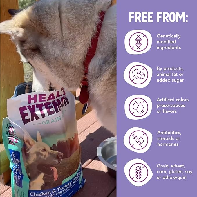Health Extension Grain Free Chicken & Turkey Dry Dog Food - 30+ Superfoods and Probiotics for All Life Stages (23.5lb)