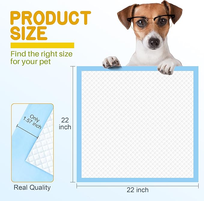 MoMoCo Puppy Pads for Indoor Potty Training,Super Absorbent Leak-Proof Disposable Dog Pee Pads for Puppies & Small Dogs, 22"x22", 30 Count