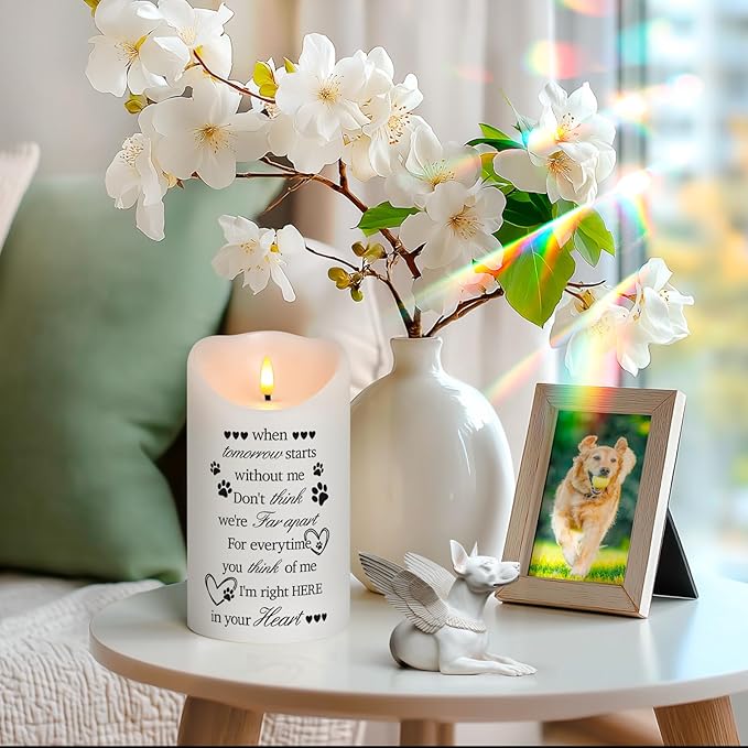 Dog Memorial Gifts for Loss of Dog Sympathy Gift, Sympathy Candle for Cat, Condolence Present for Pet Lovers, Friends to Remember Doggie, Marking Bereavement and Grief(4" x 7")