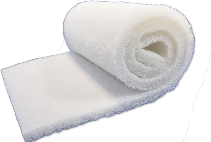Beige Coarse Filter Media, 2" Thick, 12" x 56" Roll, Perfect for Aquariums, Ponds or Water Gardens, Made in USA