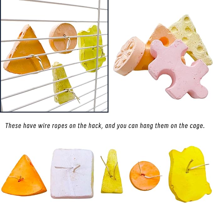 Tfwadmx Lava Block Chew Toys 7 Pcs Teeth Grinding Pet Pumice Calcium Stones for Guinea Pig Chinchilla Hamster Mouse Squirrel Bunny or Other Small Animal