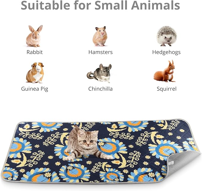 Tanice Guinea Pig Cage Liner, 4 Pack Guinea Pig Mats, Reusable Rabbit Cage Liner, Washable Guinea Pig Pee Pads for Small Animals 48" X 24"