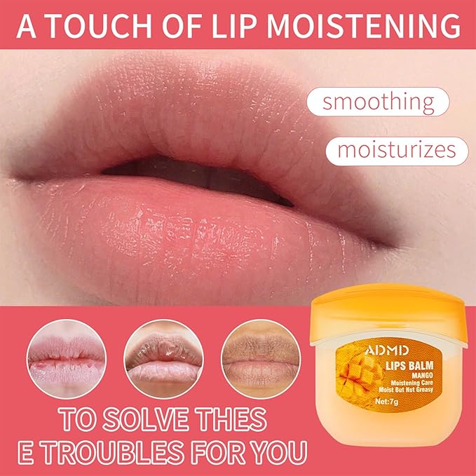 8-Pack Fruit Flavor Lip Balm Set, Mini Lip Mask for Daily Moisture & Overnight Care Helps Soothe Dry Lips