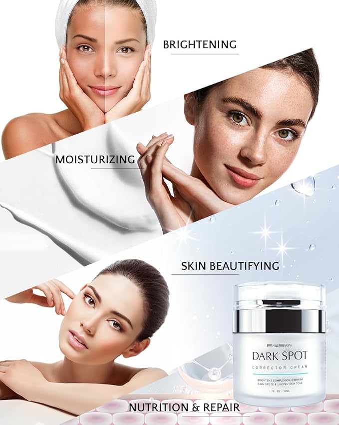 Enaskin Dark Spot Remover Cream: 2 Pack Value - Hyperpigmentation Corrector Targeting Dark Spots, Sun Spots, Freckles, Melasma & Age Spots - Dark Spot Corrector Serum for Women & Men