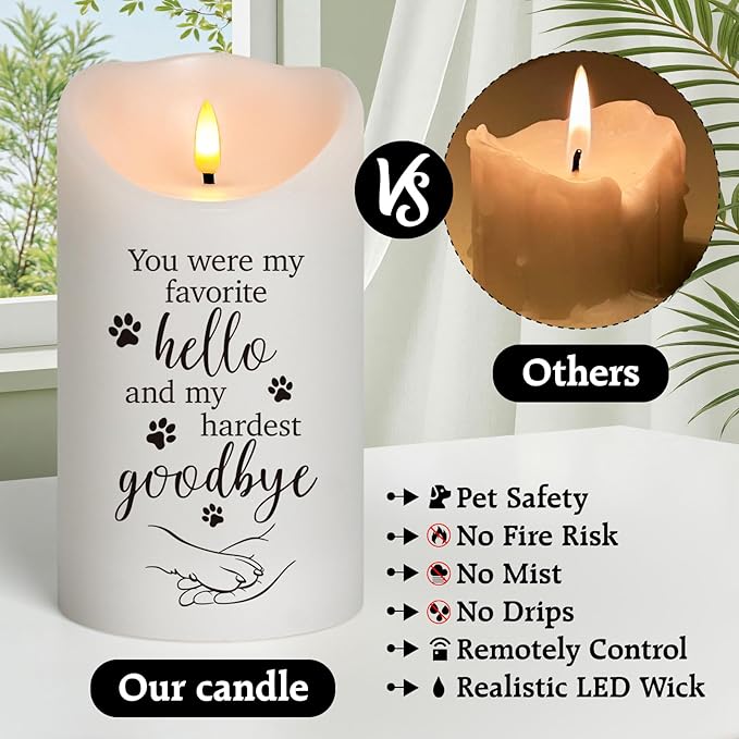 Dog Memorial Gifts for Loss of Dog Sympathy Gift, Sympathy Candle for Cat, Condolence Present for Pet Lovers, Friends to Remember Doggie, Marking Bereavement and Grief(4" x 7")
