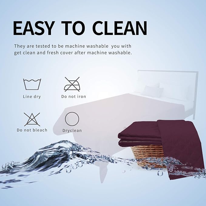 Easy-Going 100% Waterproof Dog Bed Cover, Non-Slip Pet Blanket for Furniture, Washable Couch Cover, Repleasement Sofa Cover (52X82 in,Wine)