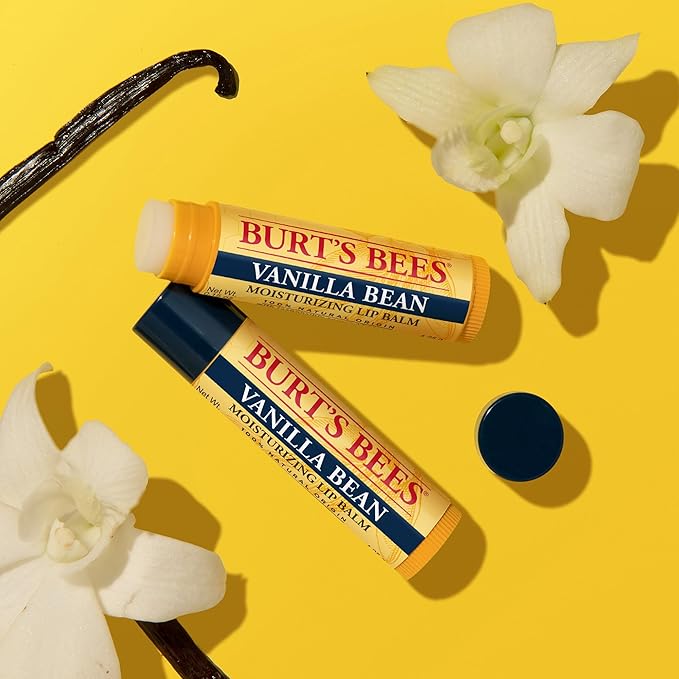 Burt's Bees Lip Balm - Vanilla Bean, Lip Moisturizer With Responsibly Sourced Beeswax, Tint-Free, Natural Origin Conditioning Treatment, 2 Tubes, 0.15 oz. (Pack of 2)