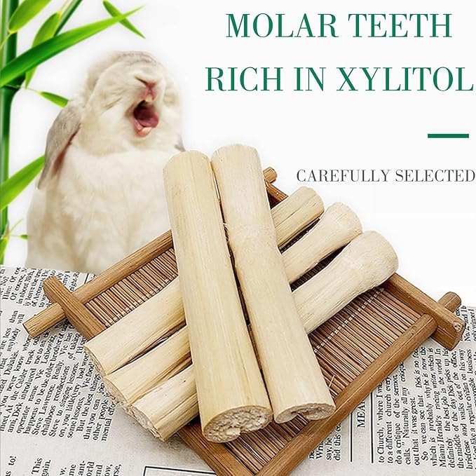 2lb Natural Sweet Bamboo Chew Toys for Pets - Molar Chew Sticks & Treats for Animals
