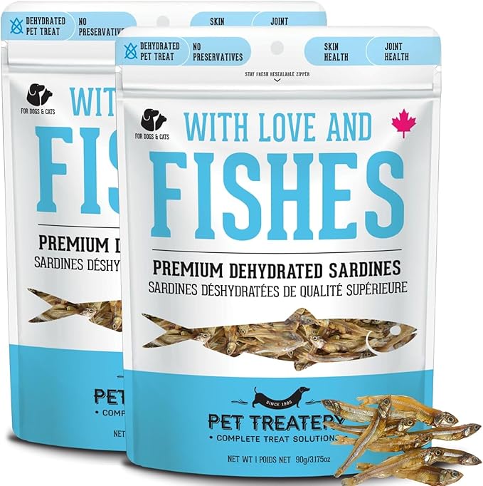 The Granville Island Pet Treatery Sardines for Dogs & Sardines for Cats (6.3 o.z.) - Dehydrated Single Ingredient Dog Treats - All Natural Dog Treats, Grain Free – Training Treats