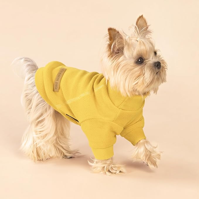 Fitwarm 3 Pack Classic Fleece Dog Sweater, Turtleneck Dog Sweatshirt, Winter Clothes for Small Dogs Boy Girl, Pet Pullover Jumper, Cat Apparel, Orange, Yellow, Coffee, XS