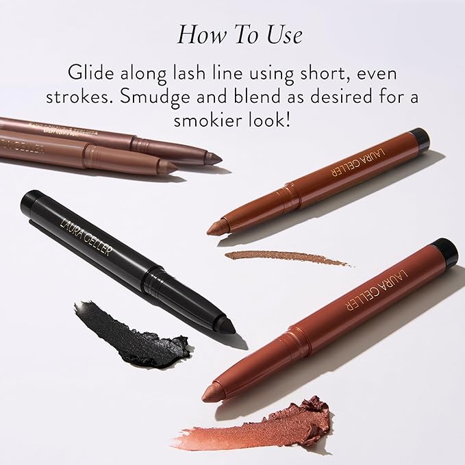 LAURA GELLER NEW YORK Kajal Longwear Kohl Eyeliner Pencil - Toasted Kohl - Caffeine and Vitamin E - Smooth & Blendable Liner - Built-In Sharpener
