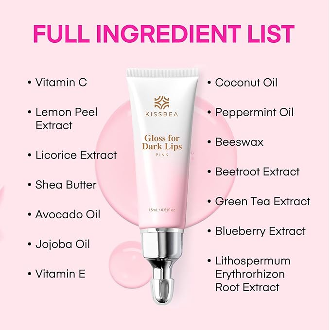 Lip Lightening for Dark Lips: for Smokers, Dry or Uneven-Toned Lips – Restores Natural Look & Moisture with VC, Lemon Peel & Licorice – Refreshing Mint Scent – 2 Pack (15 mL Each, 30 mL Total)