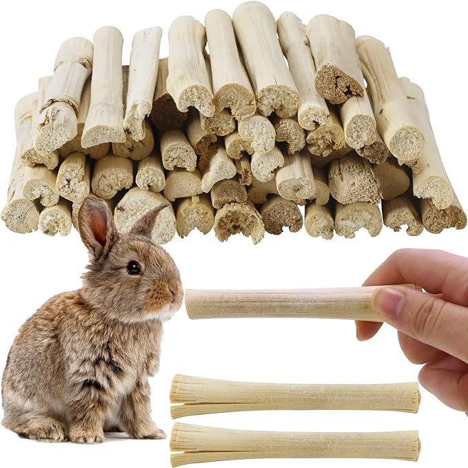 2lb Natural Sweet Bamboo Chew Toys for Pets - Molar Chew Sticks & Treats for Animals
