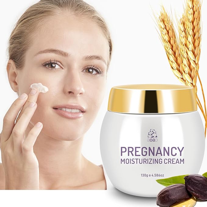 AOAO Healthy Moisturizing Face Cream, Suitable for Daily and Pregnancy Skin Care, Gentle Facial Cream with Shea & Avocado Oil & Oat, Hypoallergenic and Safe for Pregnancy, 4.586 OZ