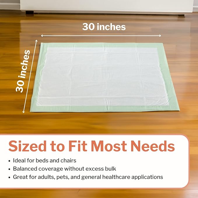 McKesson Super Underpads, Incontinence Bed Pads 30" x 30" (30x30 Inch (Pack of 100))