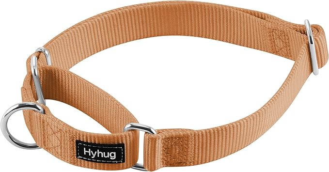 Hyhug Martingale Collar for Dogs Small Clay |Escape - Proof Heavy Duty Nylon Durable No Buckle, Ideal for Training & Daily Walks