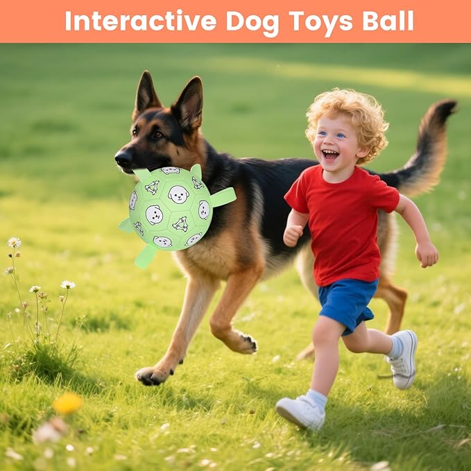 Dog Toys Soccer Ball with Straps, Dog Soccer Ball with Tabs, Dog Toys for Tug of War, Floating Water Puppy Toys for Indoor/Outdoor – Fun Dog Birthday Gift for Small Medium Dogs, 6 Inch