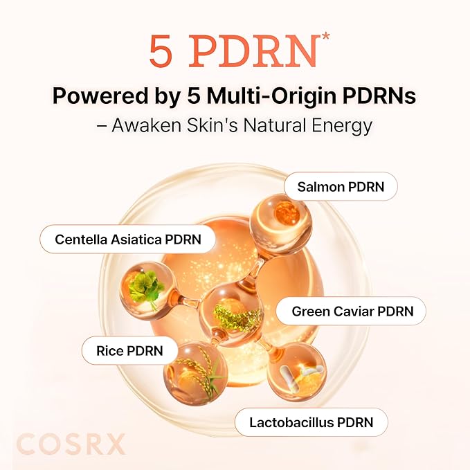 COSRX 5 PDRN Collagen Intense Vitalizing Serum - Korean Serum for Skin Firming & Glowing with Salmon DNA, Centella, Lactobacillus PDRN & Collagen, Korean Skin Care (3.38 fl.oz.)
