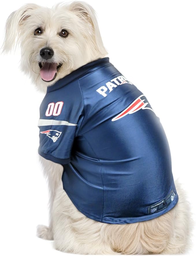 Littlearth NFL New England Patriots Premium Pet Jersey, Team Color, Medium