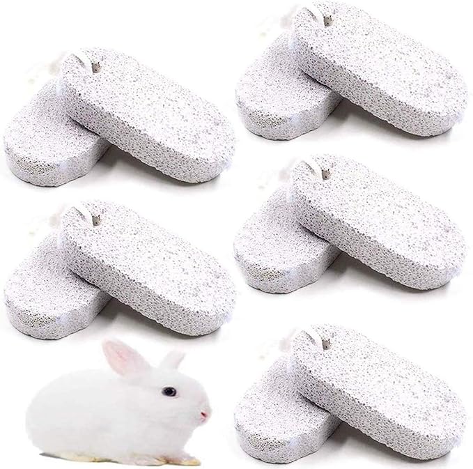 PINVNBY 10 Pcs Rbbits Lava Blocks Chinchilla Lava Ledge Small Animal Mineral Calcium Stone Bunny Teeth Grinding Chew Toy for Hamster Chinchilla Rabbit