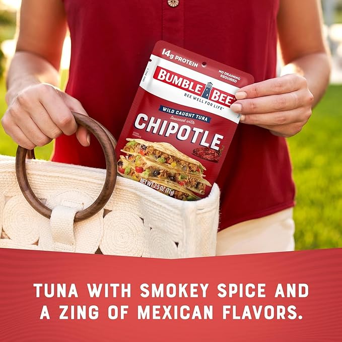 Bumble Bee Chipotle Seasoned Tuna, 2.5 Ounce Pouch (Pack of 2)