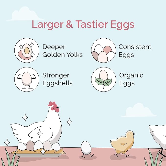 Mile Four Organic Chicken Feed – Layer Whole Grain, Non-GMO, USA Grown, 16% Protein, Corn-Free, Soy-Free, Non-Medicated Feed for Chickens, 23 lbs