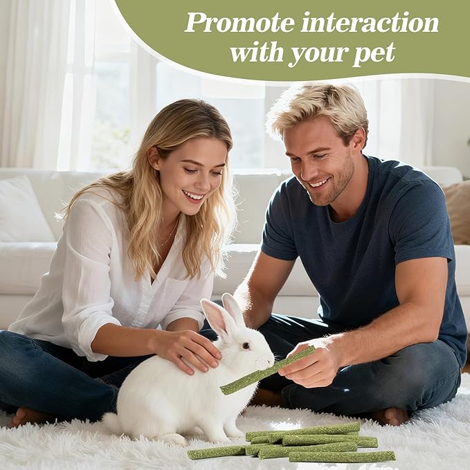 Sukh 300g Rabbit Toys - Natural Timothy Hay Sticks, Apple Stick and Sweet Bamboo Sticks Rabbit Treats Teeth Grinding Bunny Toys Sets for Rabbits, Squirrels, Guinea Pigs, Chinchilla