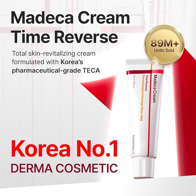 CENTELLIAN 24 Madeca Cream Time Reverse (1.69fl oz) - Advanced Fast-Absorbing & Nourishing, Hydrates, Firms & Reduces Wrinkles, Low Irritation, Korean Skin Care Centella Asiatica, Collagen