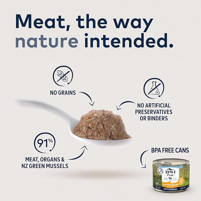 ZIWI Peak Canned Wet Dog Food – All Natural, High Protein, Grain Free, Limited Ingredient, with Superfoods (Chicken, Case of 12, 6oz Cans)