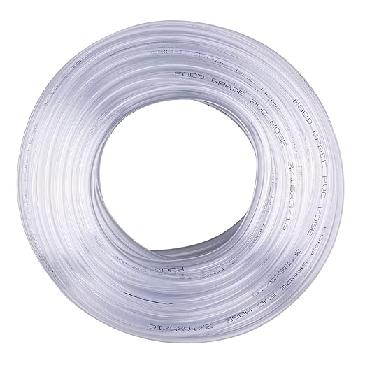 DERNORD PVC Tubing 3/16"ID X 5/16"OD Flexible Clear Vinyl Hose 50 Feet for Food Grade
