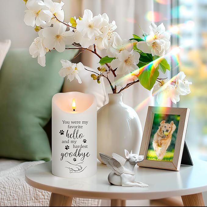 Dog Memorial Gifts for Loss of Dog Sympathy Gift, Sympathy Candle for Cat, Condolence Present for Pet Lovers, Friends to Remember Doggie, Marking Bereavement and Grief(4" x 7")