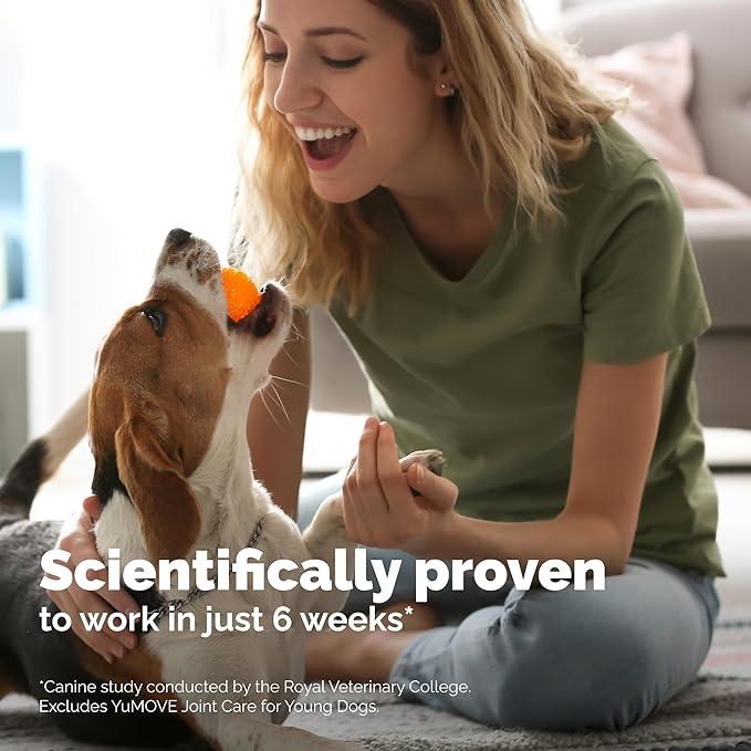 Yumove Hip & Joint Supplement for Dogs with Glucosamine, Hyaluronic Acid, Green Lipped Mussel & Omega 3 Joint Supplement - Regular or Advanced Strength (180 Count, Advanced Vet Strength Soft Chews)
