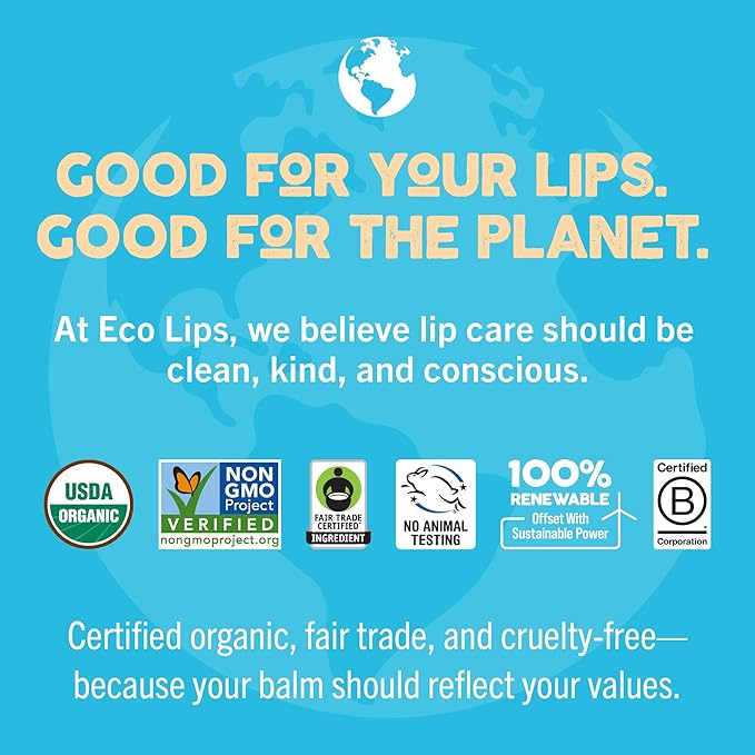 Mongo Kiss USDA Organic Lip Balm Set 8-pack (0.15 oz. each) with Mongongo Oil & Cocoa Butter to Moisturize Chapped Lips | Made in USA by Eco Lips - Peppermint